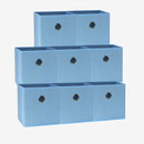 SORTI 27x28x27 CM Light Blue 8-Pack Foldable Storage Cubes - Fabric Bookcase Organizers for Toys and More-1