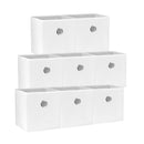SORTI 27x28x27 CM White 8-Pack Foldable Storage Cubes - Fabric Bookcase Organizers for Toys and More-1