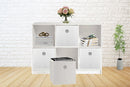 SORTI 27x28x27 CM White 8-Pack Foldable Storage Cubes - Fabric Bookcase Organizers for Toys and More-3