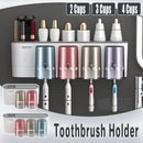 Bathroom Wall Mounted Toothbrush Holder Toothpaste Stand Storage Rack With Cup - Two Cups Set-1