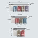 Bathroom Wall Mounted Toothbrush Holder Toothpaste Stand Storage Rack With Cup - Two Cups Set-4