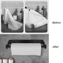 Paper Towel Holder Under Cabinet Wall Mount Stainless Steel Rack Kitchen - Silver-12