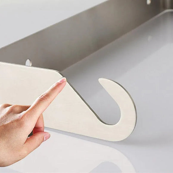 Paper Towel Holder Under Cabinet Wall Mount Stainless Steel Rack Kitchen - Silver