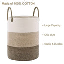 Handheld Cotton Rope Woven Storage Basket for Bedroom Bathroom Closet Durable-14