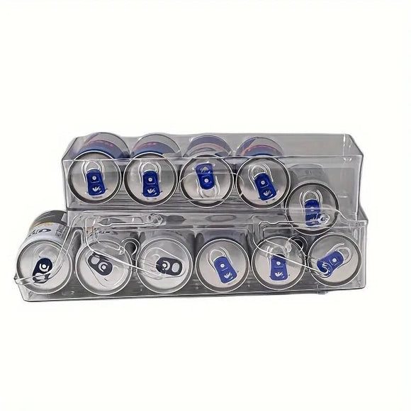 Double Tier Drinks Organiser Drawer Shelf Storage Rack Beverage Dispenser Holder
