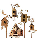 Birdhouse Garden Stakes Outdoor Yard Ornaments for Lawn and Garden Decoration - D-3