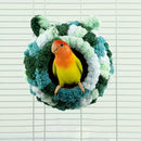 Hanging Warm Cotton Nest Hammock Cozy Bed for Parrots and Other Bird Species - Blue-13