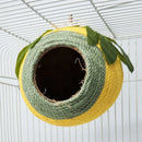 Bird Nest Parrot Nest Coconut Shell Braided Twine Colourful Cage Hanging Bed - White-Brown-Screw Model-10