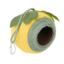 Bird Nest Parrot Nest Coconut Shell Braided Twine Colourful Cage Hanging Bed - White-Brown-Screw Model-7
