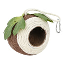Bird Nest Parrot Nest Coconut Shell Braided Twine Colourful Cage Hanging Bed - White-Brown-Screw Model-9