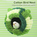 Hanging Warm Cotton Nest Hammock Cozy Bed for Parrots and Other Bird Species - Green-8
