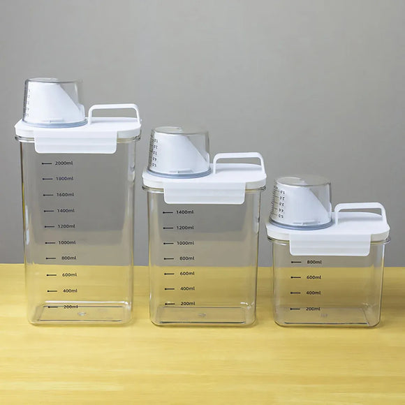 Sealed Household Grain Storage Box Transparent Rice Bucket Kitchen Storage - 2300ml