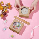 50PCS Handmade Soap Paper Box Round Window Kraft Black White Candy Biscuit Box - Black-50pcs 8*8*3CM-9