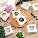 50PCS Handmade Soap Paper Box Round Window Kraft Black White Candy Biscuit Box - Black-50pcs 8*8*3CM-10