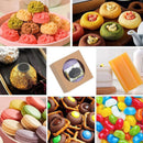 50PCS Handmade Soap Paper Box Round Window Kraft Black White Candy Biscuit Box - Black-50pcs 8*8*3CM-5