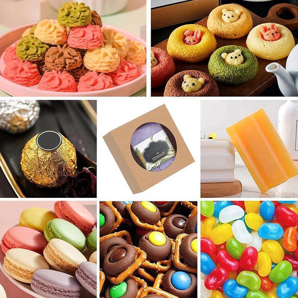 50PCS Handmade Soap Paper Box Round Window Kraft Black White Candy Biscuit Box - Black-50pcs 8*8*3CM