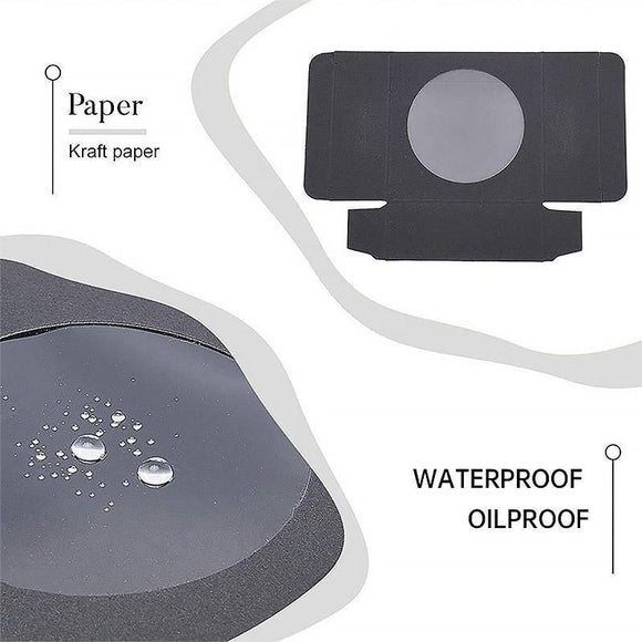 50PCS Handmade Soap Paper Box Round Window Kraft Black White Candy Biscuit Box - White-50pcs 8*8*3CM