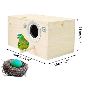 1-Piece Bird Breeding Nest Box with Perch, 29 x 15 x 15 cm - 0