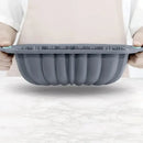 1-Piece Rectangular Flower-Pattern Cake Pan, Grey-11