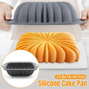 1-Piece Rectangular Flower-Pattern Cake Pan, Grey-13