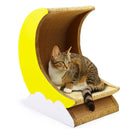 1-Piece Moon-Shaped Corrugated Cardboard Cat Scratcher-4