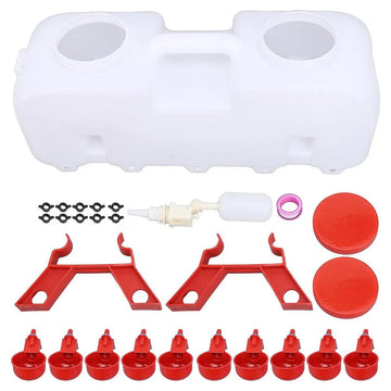 10L Chicken Poultry Automatic Drinking Tank Drinker Feeding Pot Water Dispenser - 0