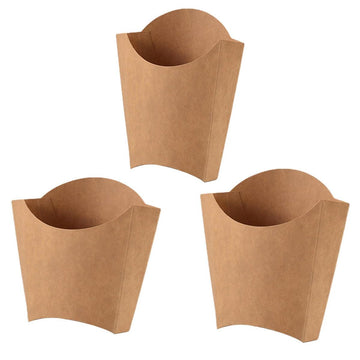 100pcs Kraft Paper Popcorn Box Folding Baking Box Party Snack Treat Container - 11.6x9.1cm - 0