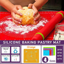 Orange Reusable Non-Stick Silicone Rolling Dough Mat Cake Pastry Baking Fondant Sheet - 29*26cm-2