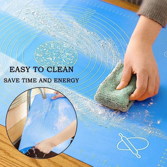 Orange Reusable Non-Stick Silicone Rolling Dough Mat Cake Pastry Baking Fondant Sheet - 29*26cm