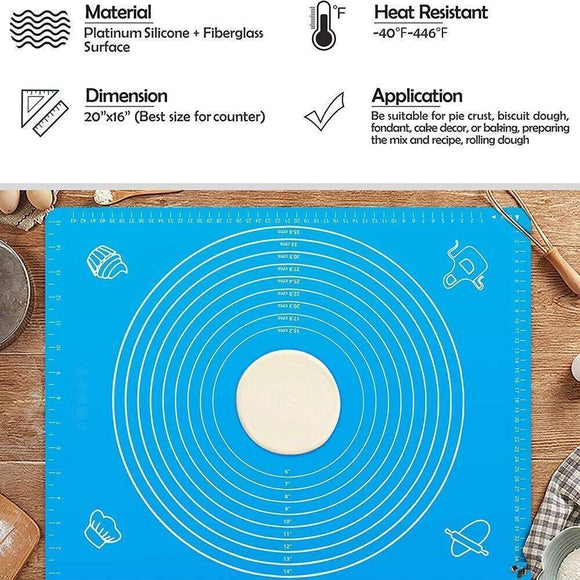Orange Reusable Non-Stick Silicone Rolling Dough Mat Cake Pastry Baking Fondant Sheet - 29*26cm