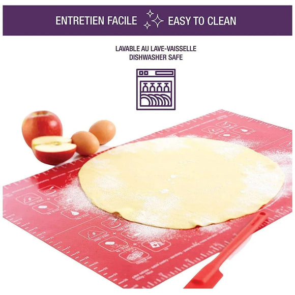 Orange Reusable Non-Stick Silicone Rolling Dough Mat Cake Pastry Baking Fondant Sheet - 29*26cm