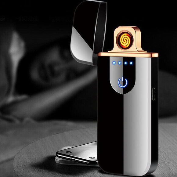 Arc Rechargeable Windproof Flameless Electronic Metal Lighter Usb Lighters Au - Yellow