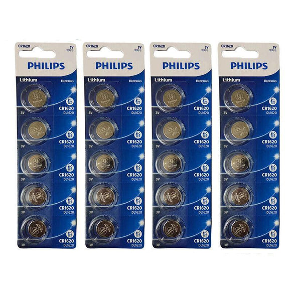 5-20Pcs Philips Cr1220 Cr1616 Cr1620 Cr1632 Cr2016 Cr2025 Cr2032 Button Battery - CR1620-20PCS