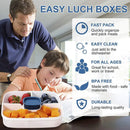 1-Piece Blue Two-Tier Lunch Box with Tray, Dressing Container and Fork-6