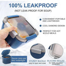 1-Piece Blue Two-Tier Lunch Box with Tray, Dressing Container and Fork-7
