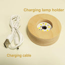 3D Crystal Solar System Ball with LED Light and Wooden Base 80mm Gift Decor-5