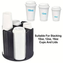 Paper Cup Holder Organizer Swivel Compartment Cup Picker Drink Storage Stand - Grey-6