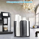 Paper Cup Holder Organizer Swivel Compartment Cup Picker Drink Storage Stand - Grey-9