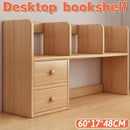 Natural-Finish Desktop Shelf with Two Drawers - 1 Piece-1