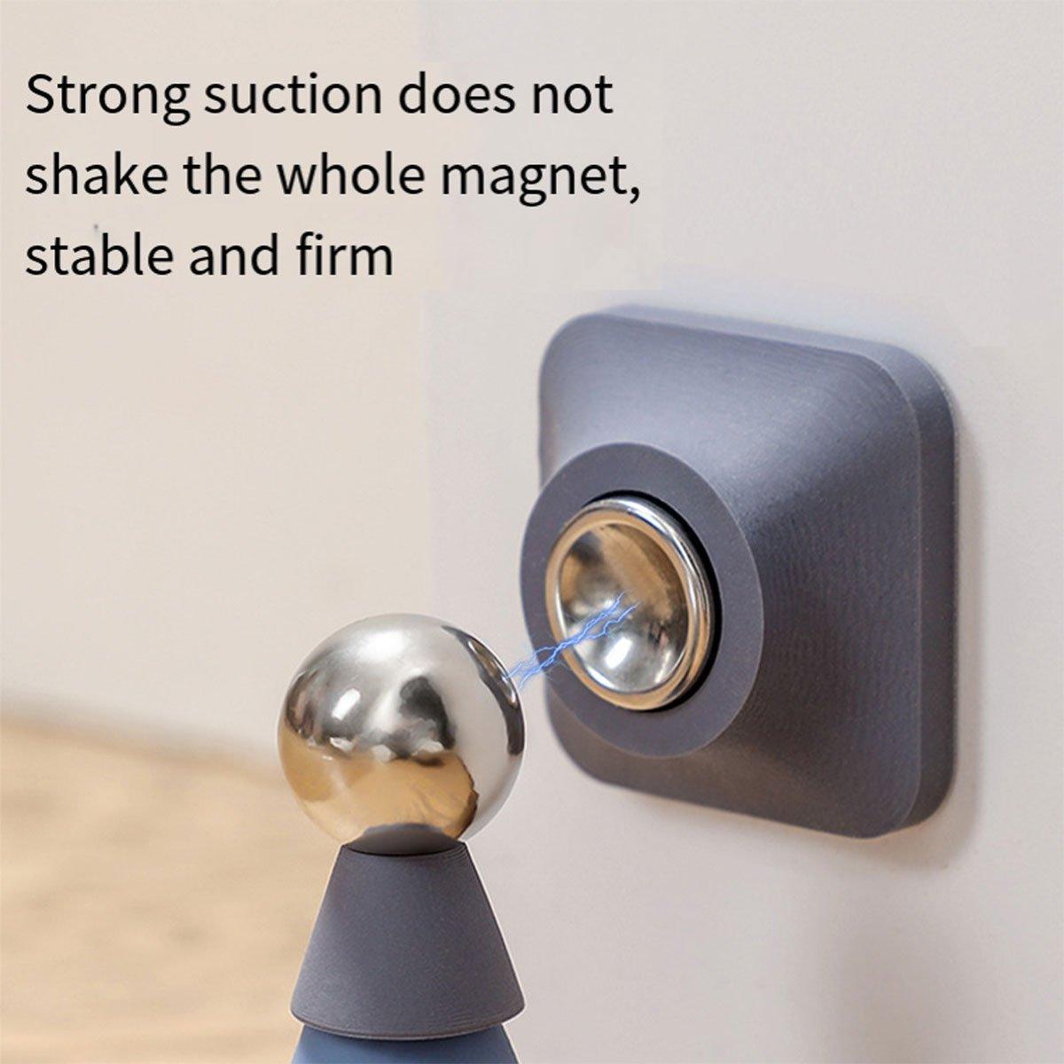Silicone Silent Door Stopper with Suction Base and Secure Hold Catch Design - Blue