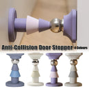 Silicone Silent Door Stopper with Suction Base and Secure Hold Catch Design - Grey-15