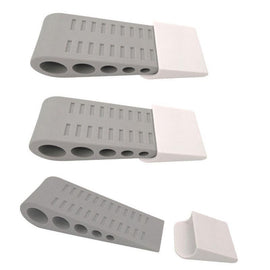 3Pcs Rubber Grip Wedge Door Stoppers Floor Carpet Heavy Duty Door Stop Security - 0