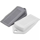3Pcs Thick Rubber Wedge Door Stoppers Floor Carpet Heavy Duty Door Stop Security - Grey-2