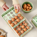 Double Layer Green Egg Storage Carton Drawer Fridge Organizer for Kitchen Use-6