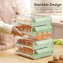 Double Layer Green Egg Storage Carton Drawer Fridge Organizer for Kitchen Use-7