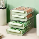 Double Layer Green Egg Storage Carton Drawer Fridge Organizer for Kitchen Use-8