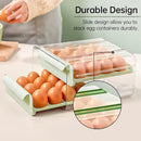 Double Layer Green Egg Storage Carton Drawer Fridge Organizer for Kitchen Use-9