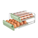 Double Layer Green Egg Storage Carton Drawer Fridge Organizer for Kitchen Use-12