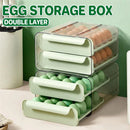 Double Layer Green Egg Storage Carton Drawer Fridge Organizer for Kitchen Use-14