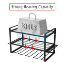 Wall Mounted Power Tool Rack Organiser, 3 Tier, Black, 1 Unit-4